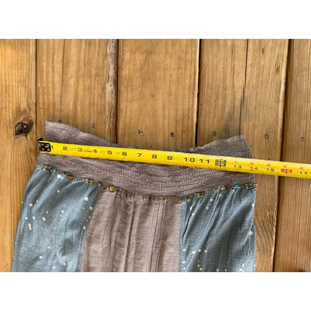 RARE Vintage Y2K Free People Beaded Waist Maxi Skirt Boho Cottagecore 10/L - Picture 6 of 8